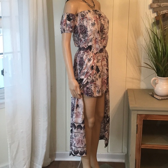 Overstock Sale CAP SLEEVE MAXI ROMPER HI LO - Picture 3 of 7